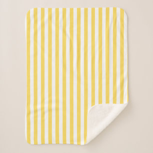 Couverture Sherpa Motif à rayures jaunes et blanches