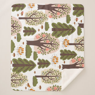 Couverture Sherpa Motif Abstrait de la forêt d'automne