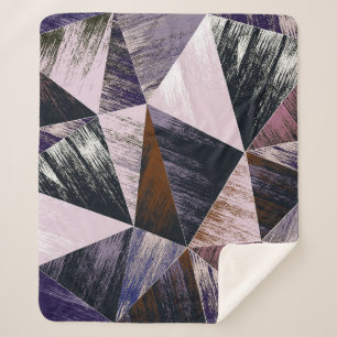 Couverture Sherpa motif Abstrait en polygone, triangles colorés.
