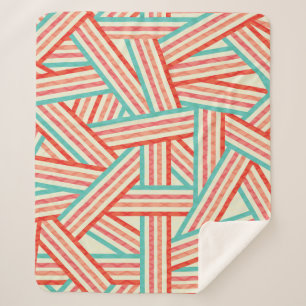 Couverture Sherpa Motif Abstrait rayé coloré