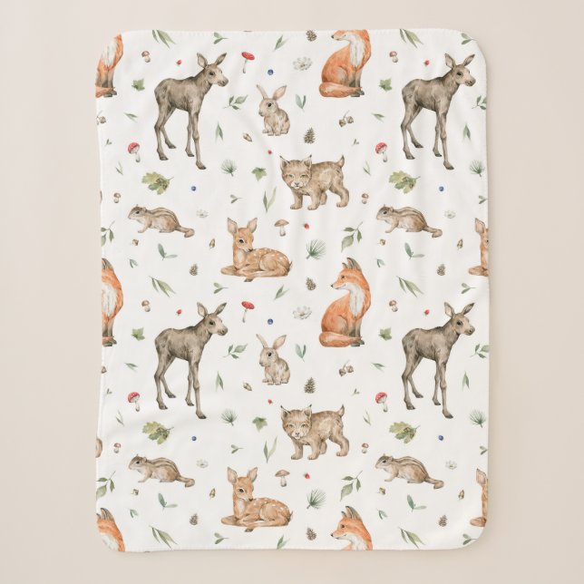Couverture Sherpa Motif animal de bois mou (Devant)