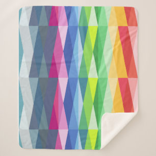 Couverture Sherpa Motif Arc-en-Ciel de Formes Géométriques Modernes