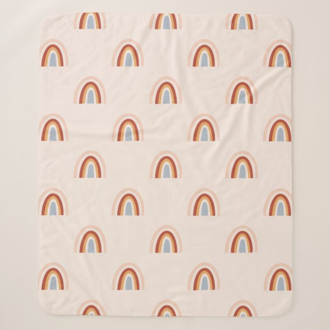 Couverture Sherpa Motif arc-en-ciel Doodle doux (Devant)