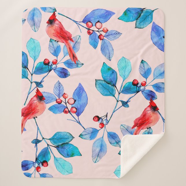 Couverture Sherpa motif arrière - plan abstrait kaléidoscope rouge (Devant)