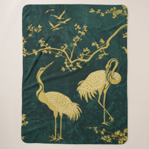 Couverture Sherpa Motif artistique de grues élégantes Oiseaux grue