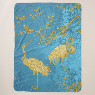 Couverture Sherpa Motif artistique de grues élégantes Oiseaux grue