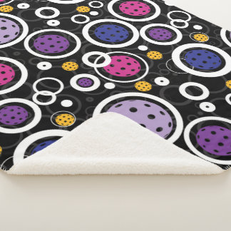 Couverture Sherpa Motif avec des boules de saucisses sur noir