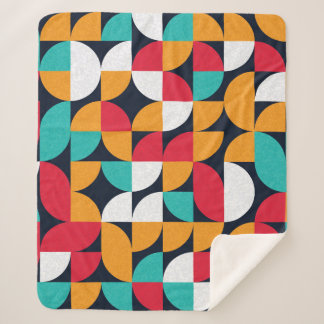 Couverture Sherpa Motif avec triangles de couleur aléatoire Générati