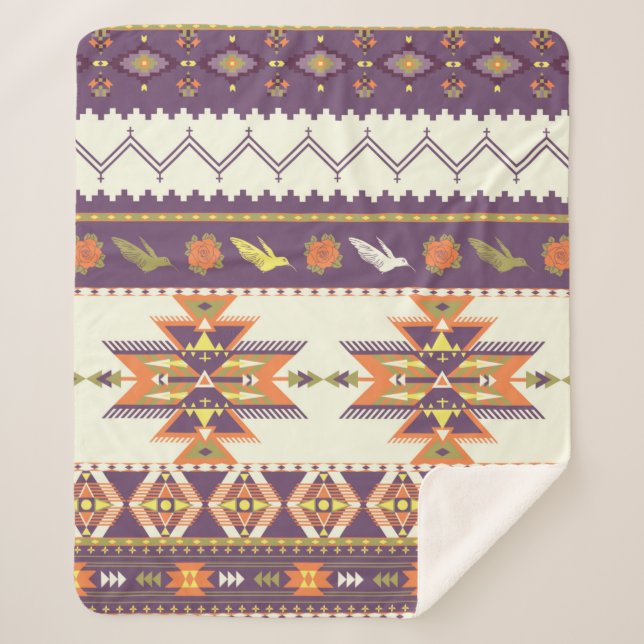 Couverture Sherpa Motif aztèque incolore (Devant)