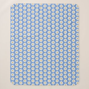 Couverture Sherpa Motif blanc de marguerite sur bleu