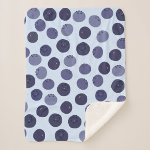 Couverture Sherpa Motif Blueberry