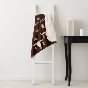 Couverture Sherpa Motif Boho Steer