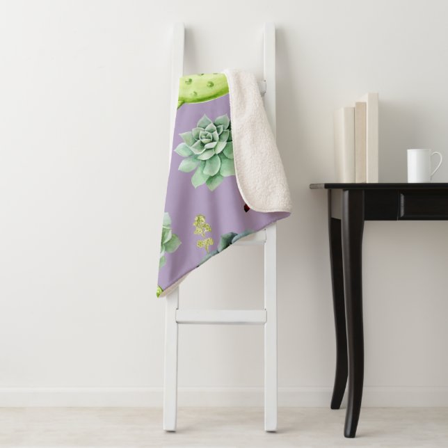 Couverture Sherpa Motif Cactus 7 (En situation)