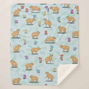 Couverture Sherpa Motif Capybara