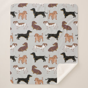 Couverture Sherpa Motif chien Dachshund
