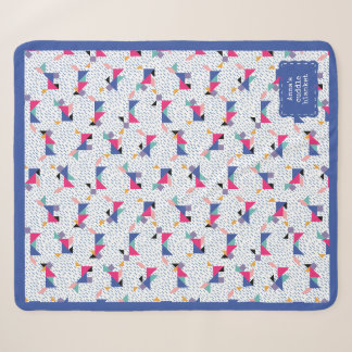 Couverture Sherpa Motif Chien Géométrique Personnalisé
