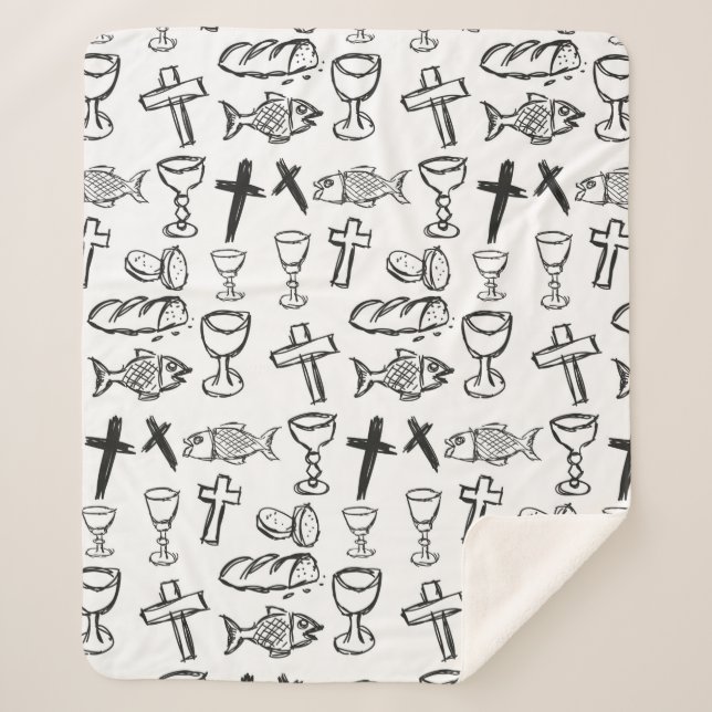 Couverture Sherpa Motif chrétien (Devant)