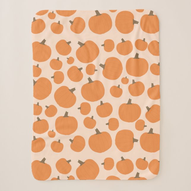 Couverture Sherpa Motif citrouille (Devant)
