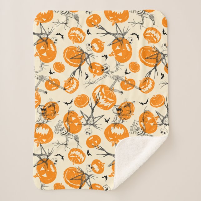 Couverture Sherpa Motif Citrouille du roi Halloween (Devant)