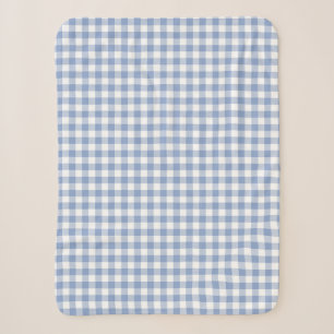 Couverture Sherpa Motif classique En vichy bleu coché