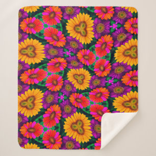 Couverture Sherpa Motif coloré Daisy Bouquet