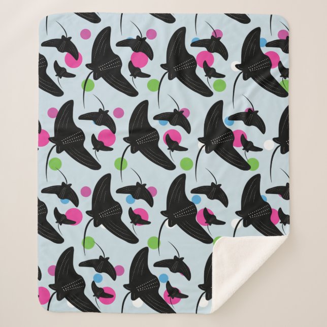 Couverture Sherpa Motif coloré du parti Stingray (Devant)