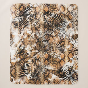 Couverture Sherpa Motif coloré, Leopard, Zèbre, Camouflage