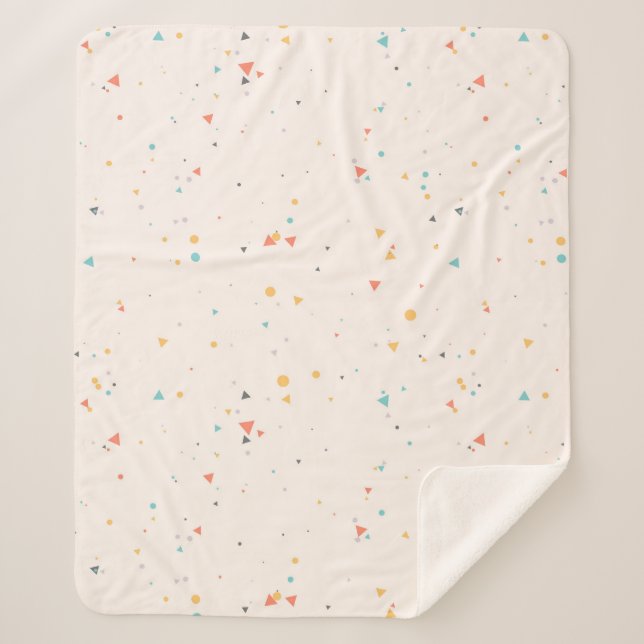 Couverture Sherpa Motif Confetti Dots & Triangle (Devant)