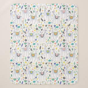 Couverture Sherpa Motif d'alpaga de griffonnage