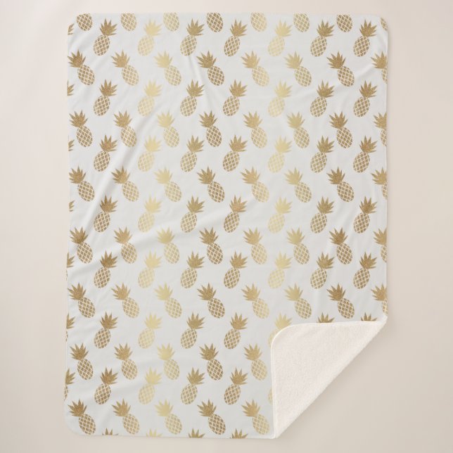Couverture Sherpa Motif d'ananas (Devant)