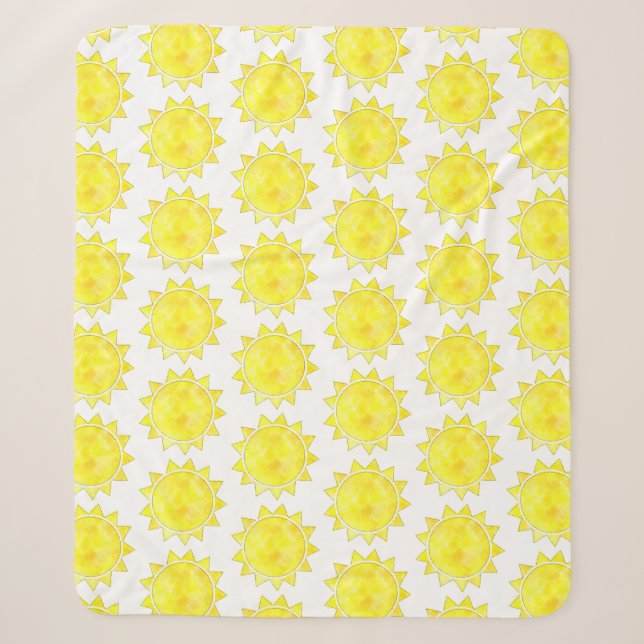 Couverture Sherpa Motif d'aquarelle solaire jaune (Devant)
