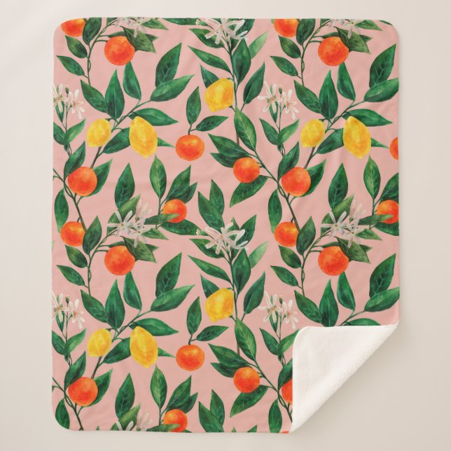 Couverture Sherpa Motif d'aquarelle transparente. Un ornement fait d (Devant)