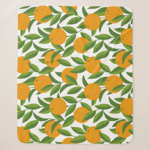 Couverture Sherpa Motif d'art oranger sans couture.