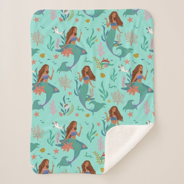 Couverture Sherpa Motif d'aventure sous-marine Ariel (Devant)