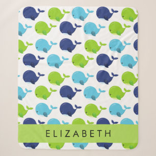 Couverture Sherpa Motif De Baleines, Beaux Baleines, Votre Nom