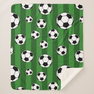 Couverture Sherpa Motif de balle de football pour enfants sur les ba
