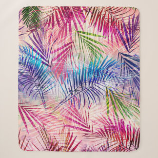 Couverture Sherpa Motif de basculement Feuilles d'aquarelle Abstrait