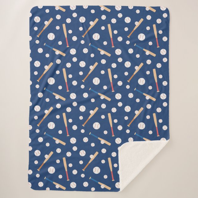 Couverture Sherpa Motif de baseball et de bats (Devant)