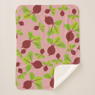 Couverture Sherpa Motif de betteraves