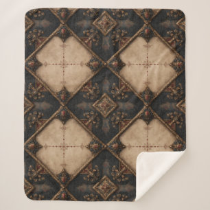 Couverture Sherpa Motif de bois sculpté gothique (4)