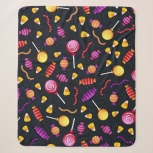Couverture Sherpa Motif de bonbons d'Halloween