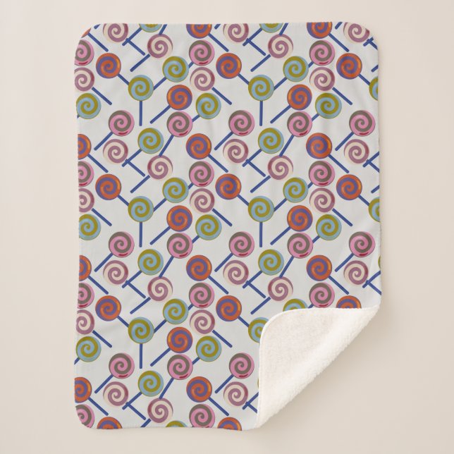 Couverture Sherpa Motif de bonbons | motif Lollies | lollipop 8 (Devant)