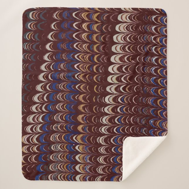 Couverture Sherpa motif de Bourgogne, bleu et blanc   (Devant)
