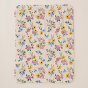 Couverture Sherpa Motif de broderie florale BUGS BUNNY™