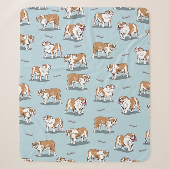 Couverture Sherpa Motif de bulldog anglais (Devant)