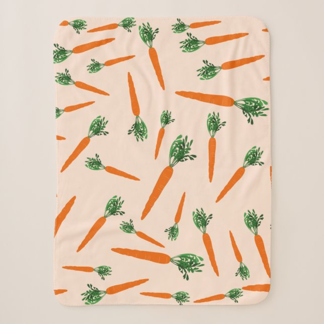 Couverture Sherpa Motif de carottes orange (Devant)