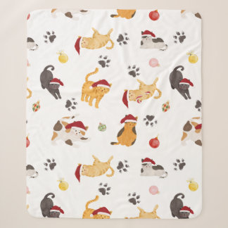 Couverture Sherpa Motif de chat de vacances mignon