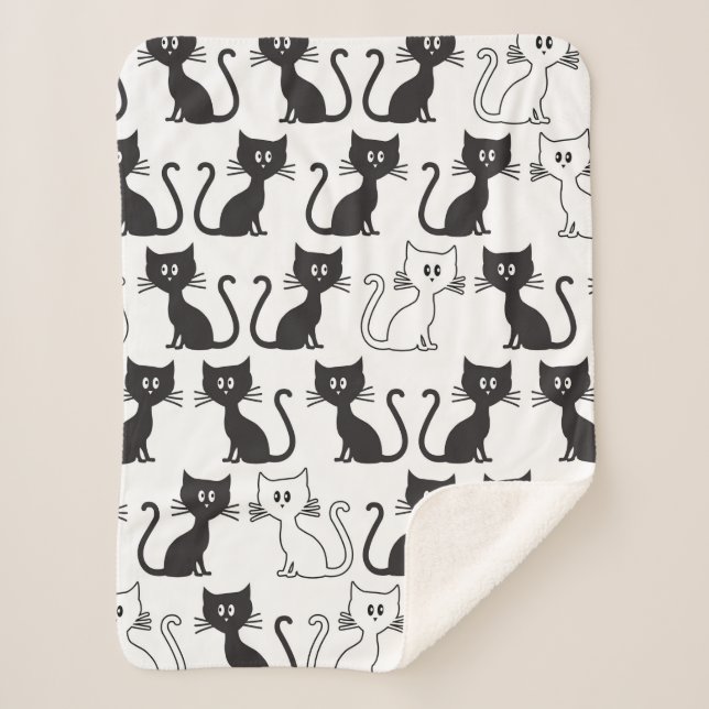 Couverture Sherpa Motif de chatons (Devant)