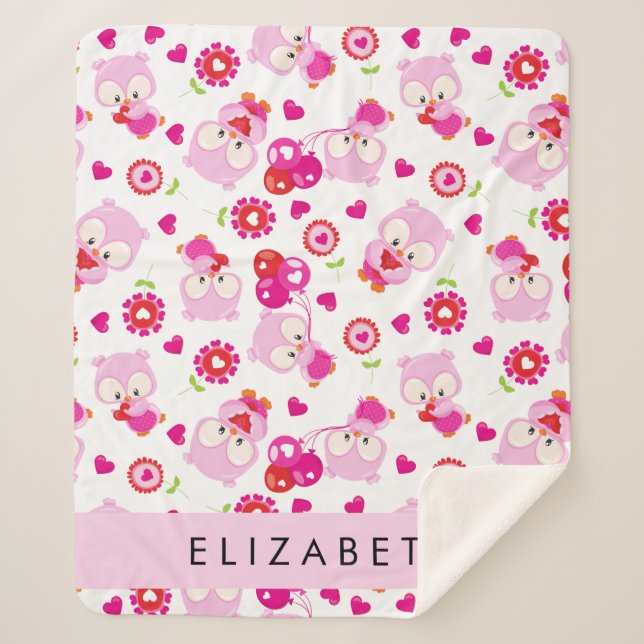 Couverture Sherpa Motif De Chouettes, Chouettes Mignonnes, Chouettes (Devant)