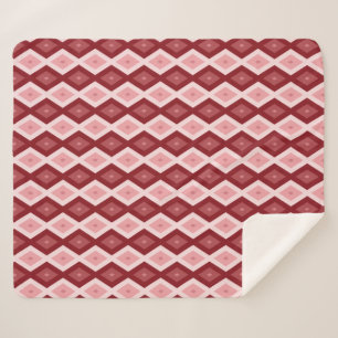 Couverture Sherpa Motif de diamants rouges